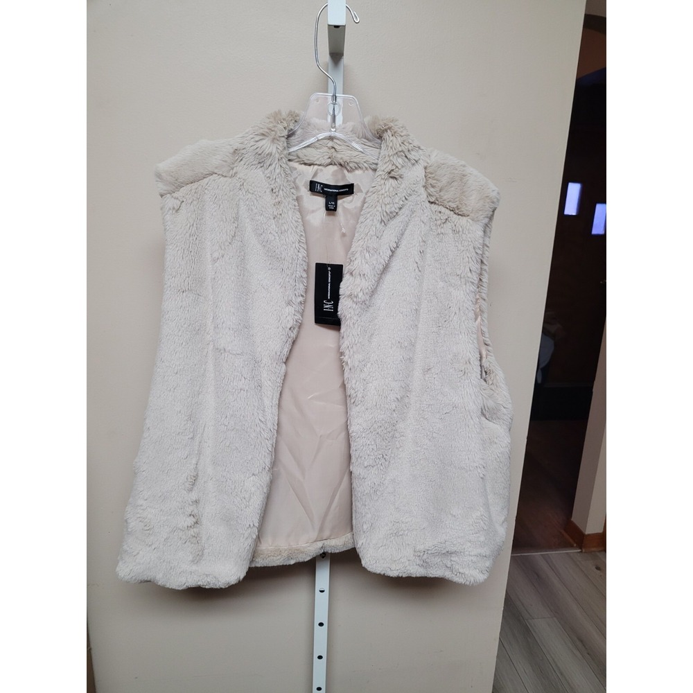 Inc International Concepts Women's Faux-fur Vest - Taupe -‎ Size L/XL